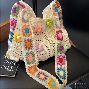 Bohemian crochet Floral bag